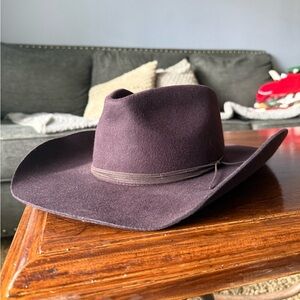 Free People Western Wyeth Cowboy Hat in Rich Black Felt